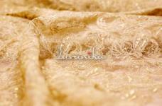120 Grams Intricate Gold Zari Embroidery on Dyed Nylon Net Fabric 44inch